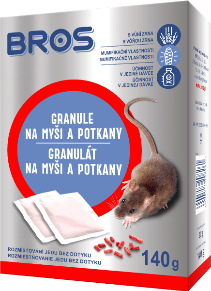 BROS granulát na myši a potkany 140g